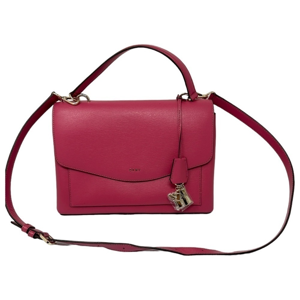 DKNY Lex Leather Satchel Crossbody Pink Bag NWOT